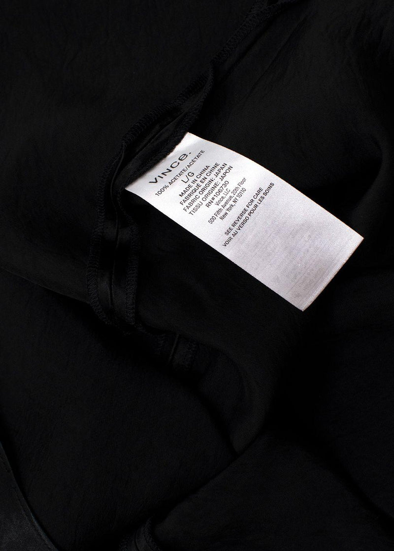 Vince Black Satin Midi Skirt