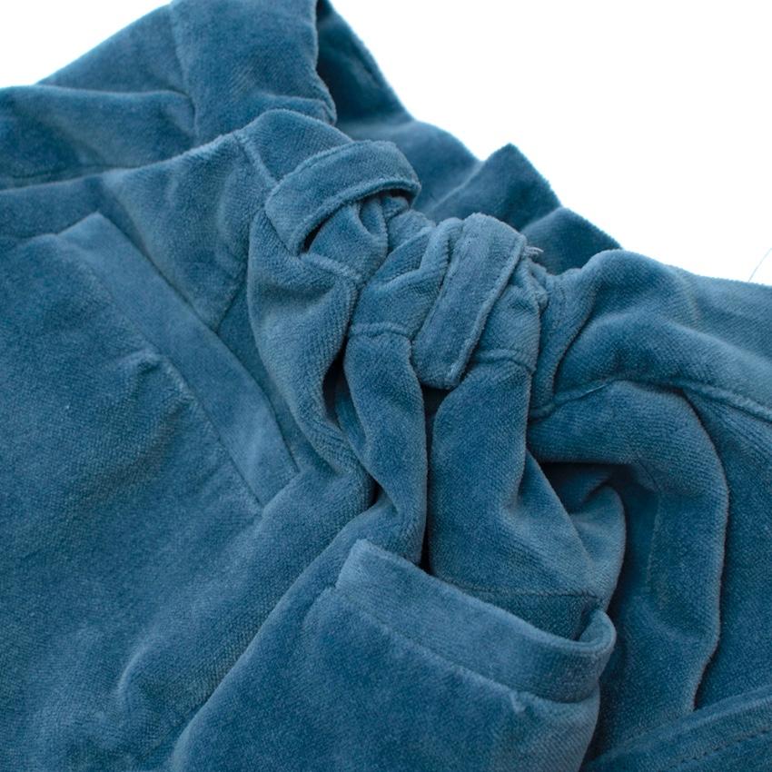 La Coqueta Blue Cotton Felt Trousers