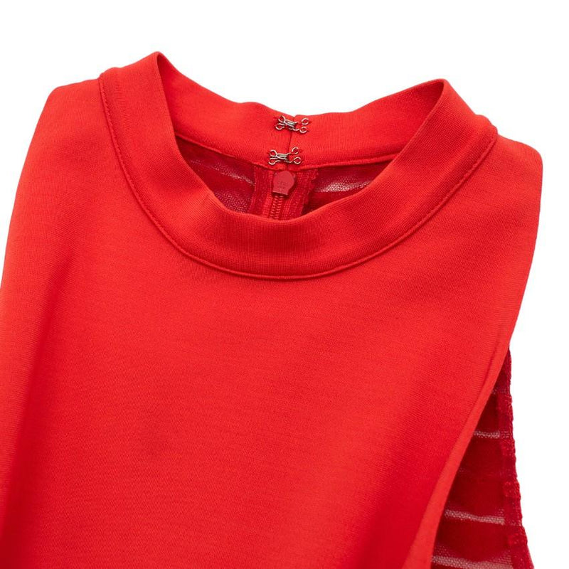 Zuhair Murad Red Mesh Back Sleeveless Dress