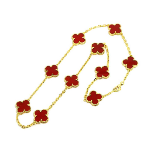 Van Cleef & Arpels Red Carnelian Vintage Alhambra Necklace