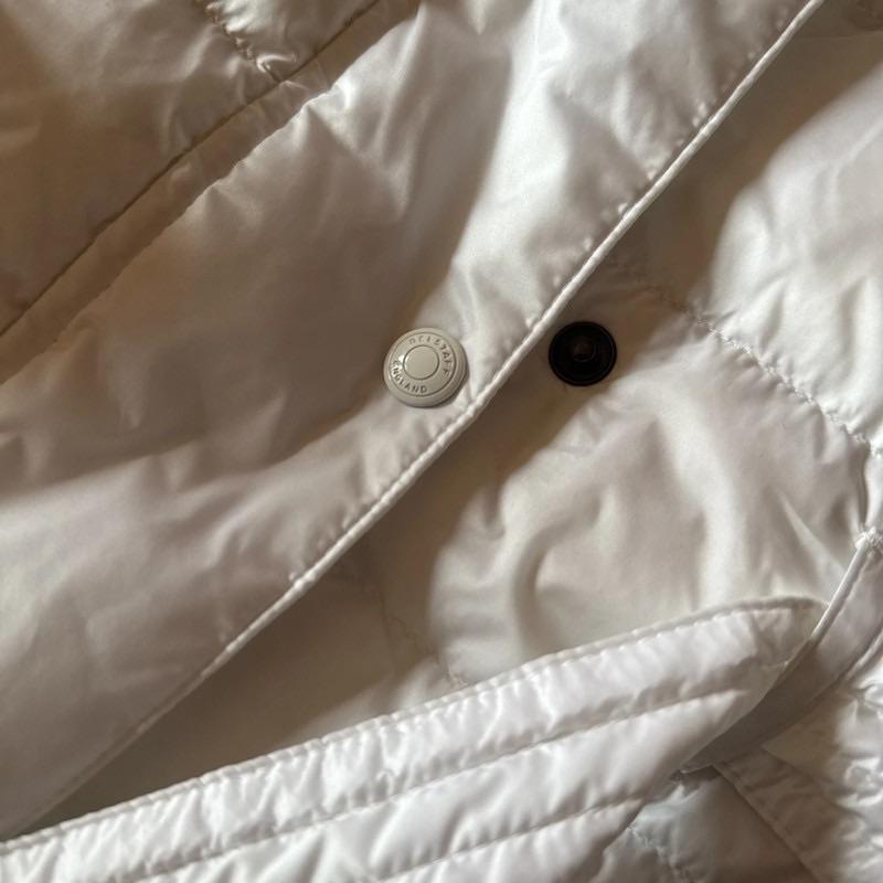 Belstaff White Duck Down/Feather Hooded Coat