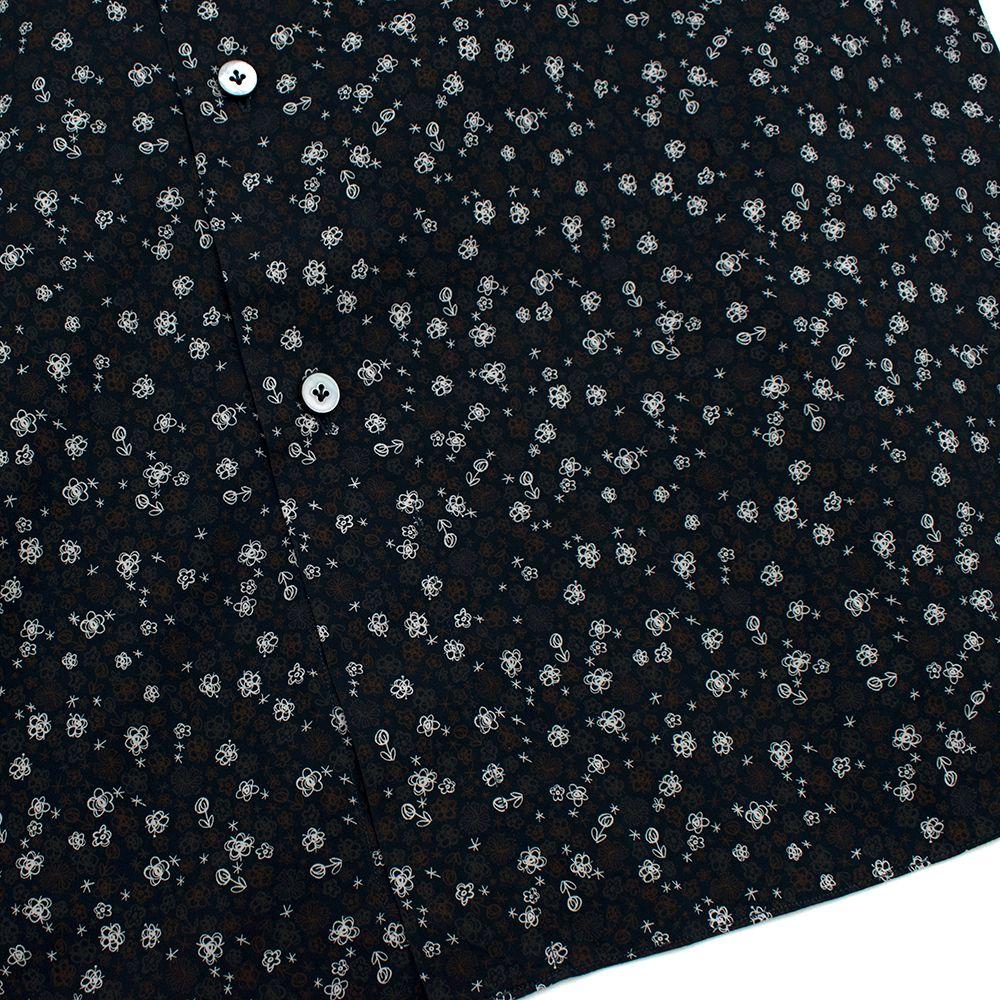Donato Liguori Navy Abstract Flower Print Shirt