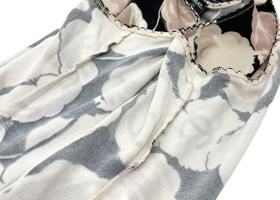 Vintage Camelia print jersey tank top