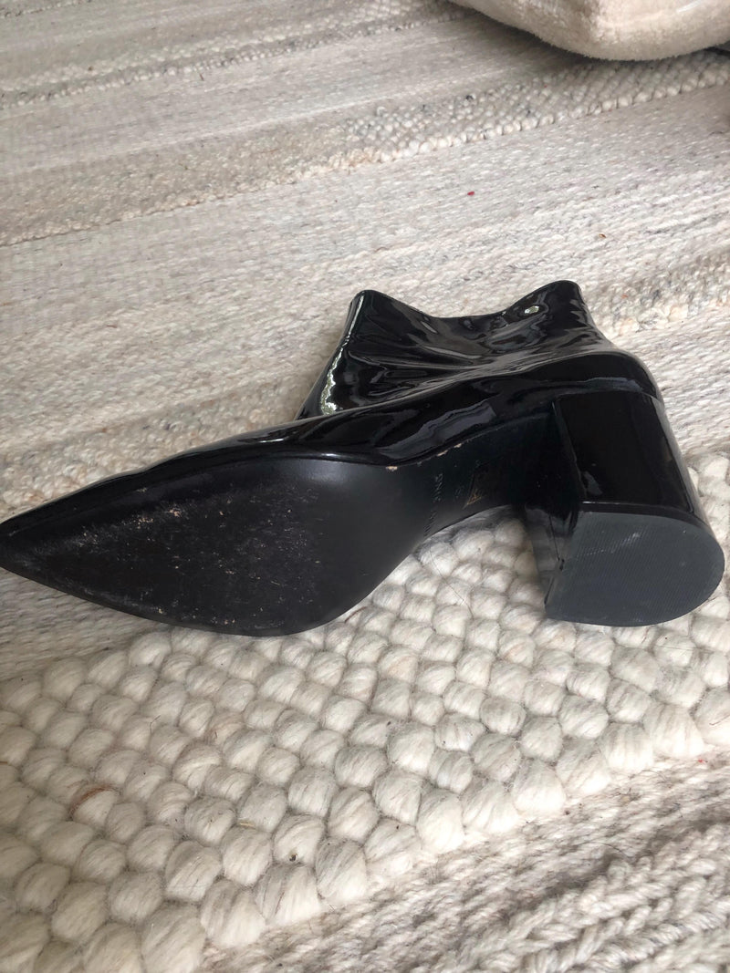 Black Patent Ankle Boots