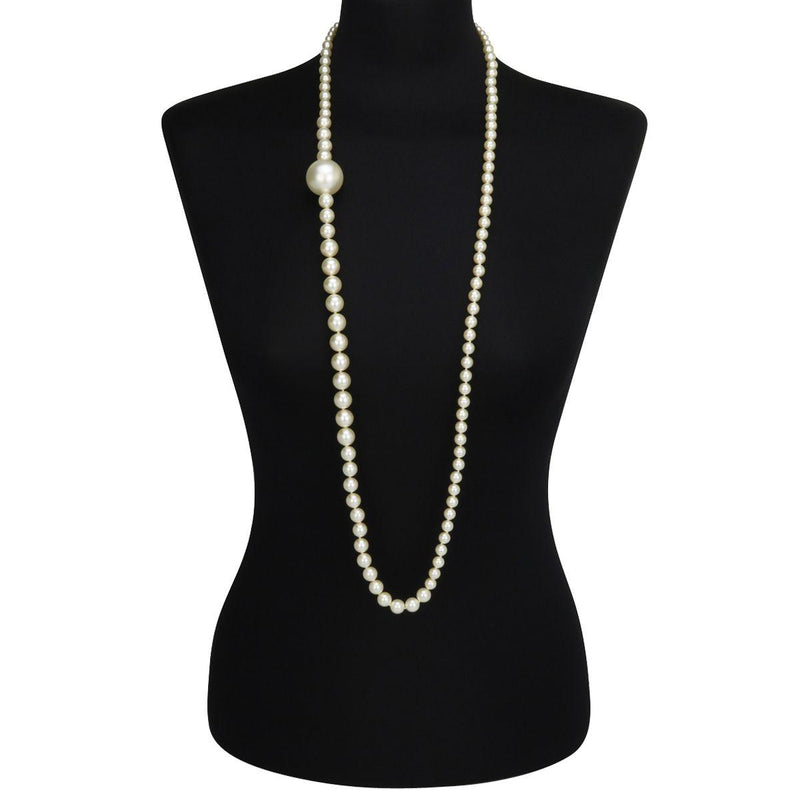 Chanel Faux Pearl Long String Necklace