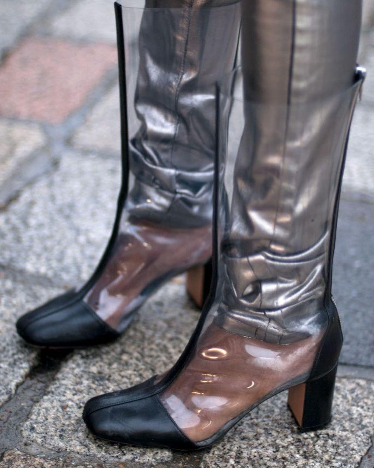 Phoebe Philo Leather trimmed PVC Boots