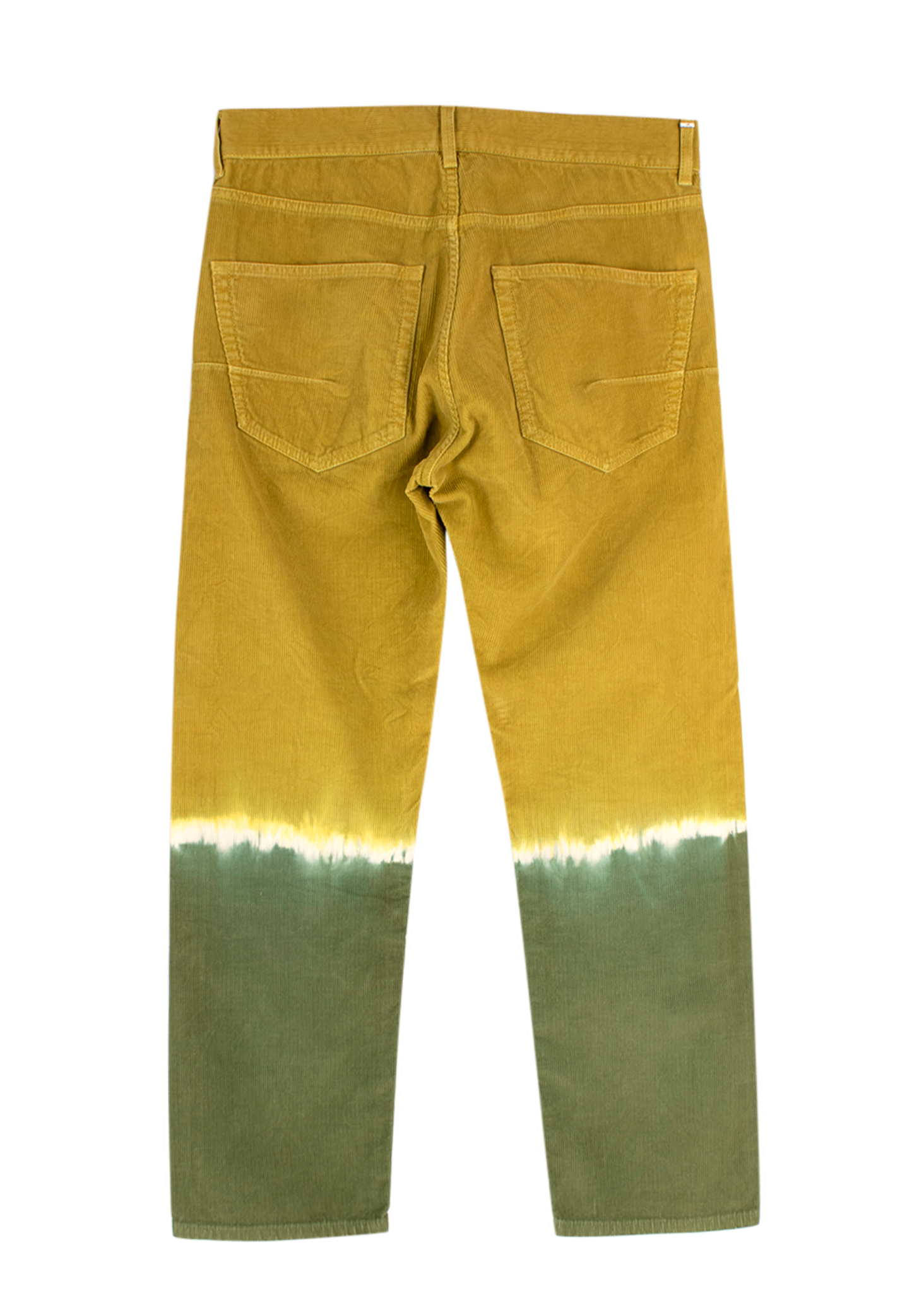 Dior Green and Yellow Tie Dye Corduroy Trousers