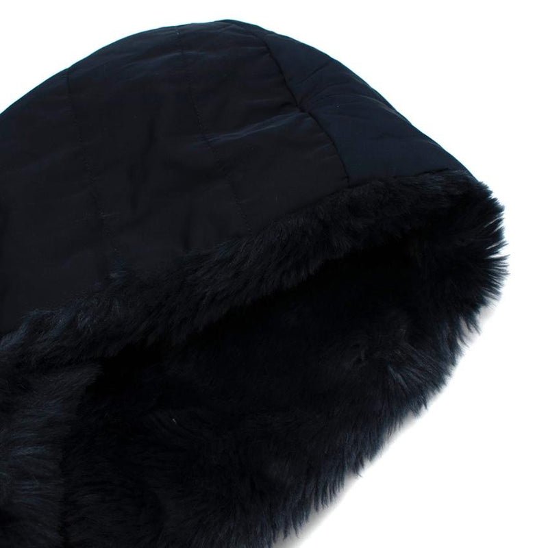 Tartine Et Chocolat Navy Padded Jacket with Faux Fur lining