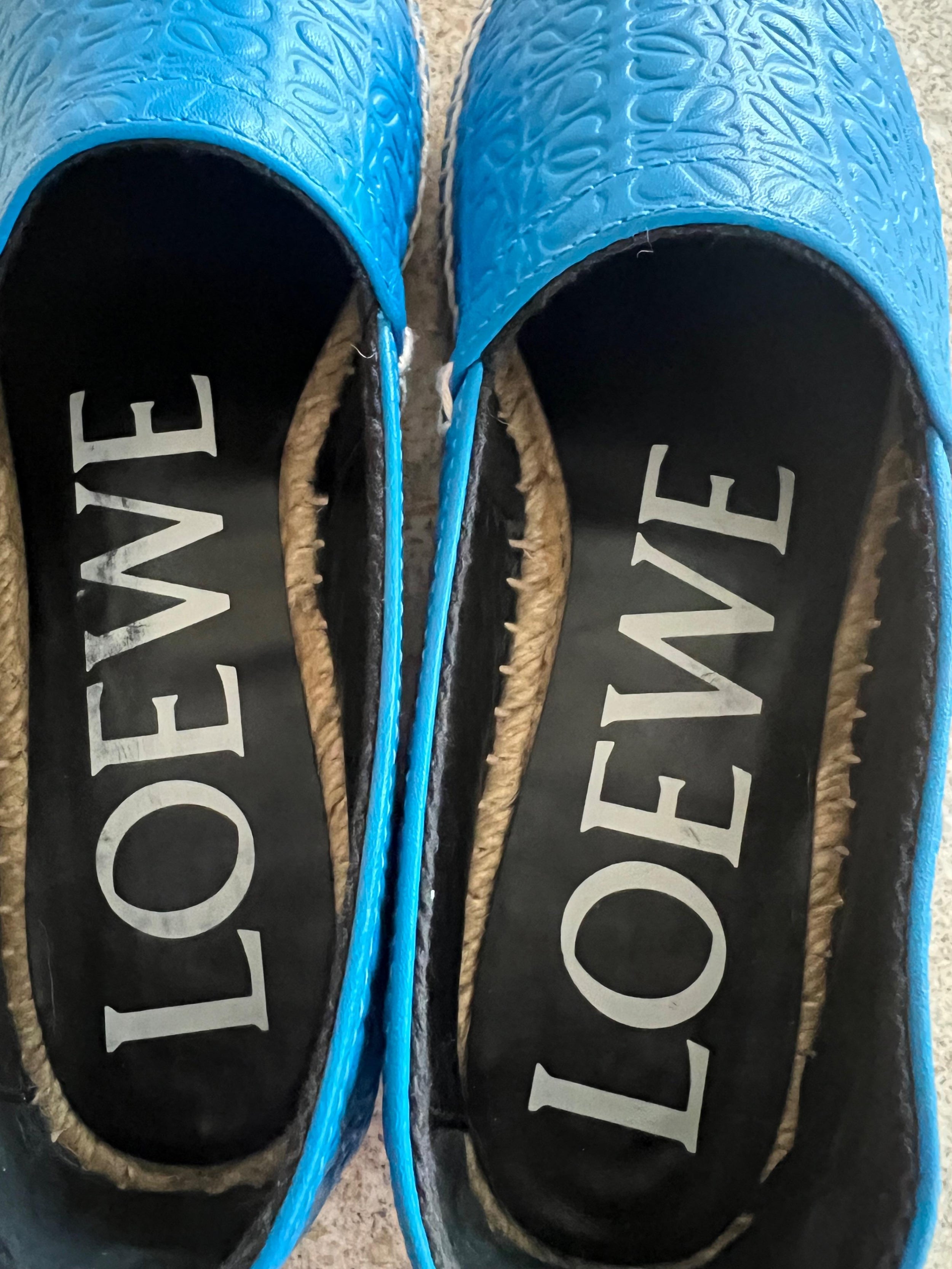 Loewe Blue Leather Espadrilles
