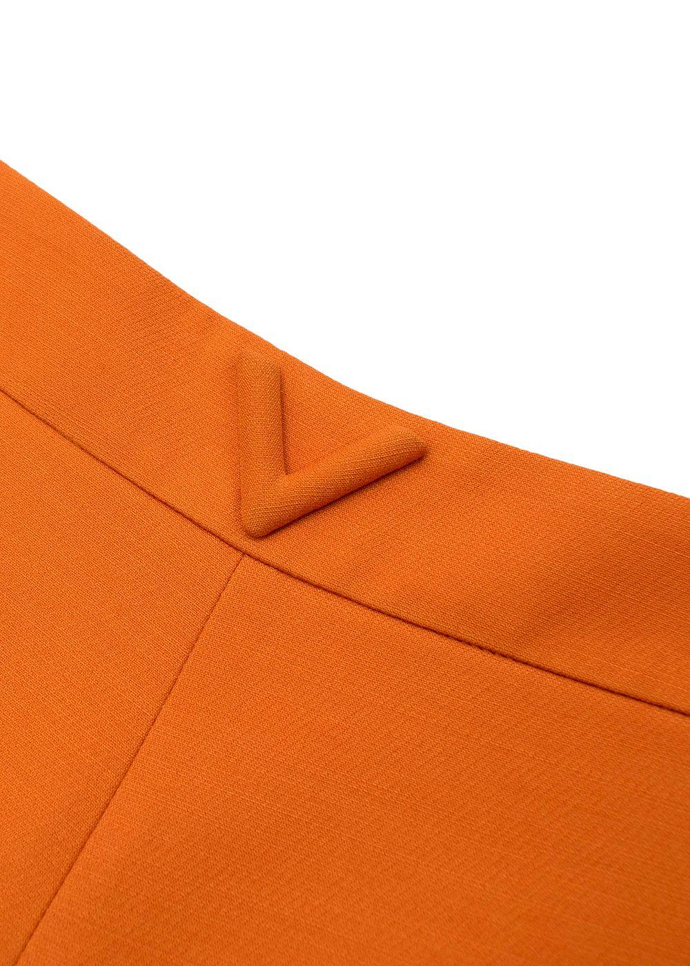 Valentino Orange Wool & Silk V Logo Shorts