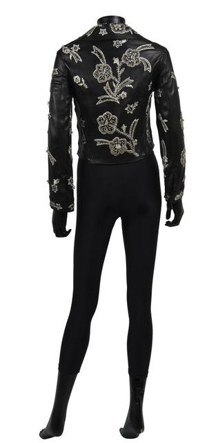 Dolce & Gabbana Black Embellished Leather Jacket