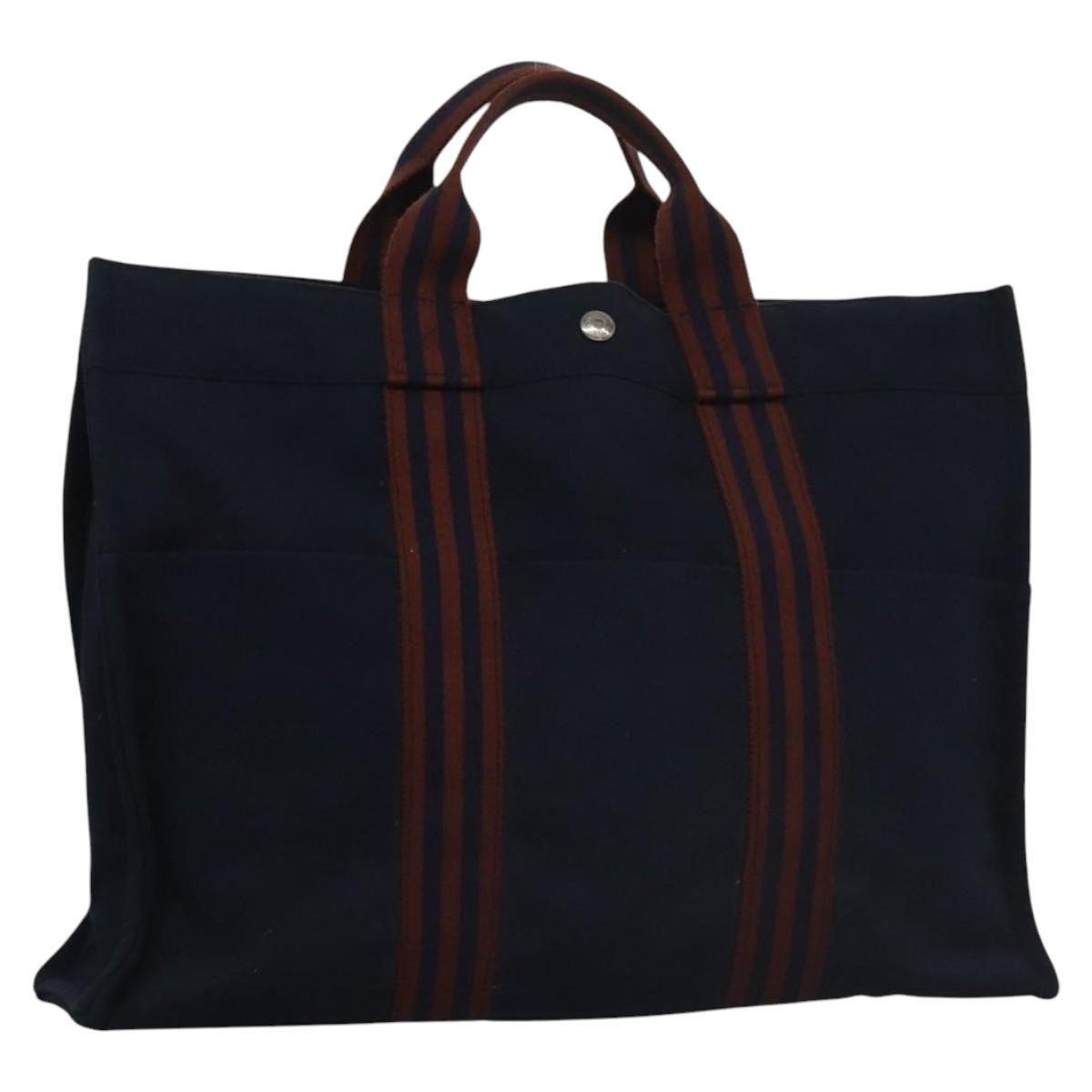 Hermès Blue Canvas Tote Bag