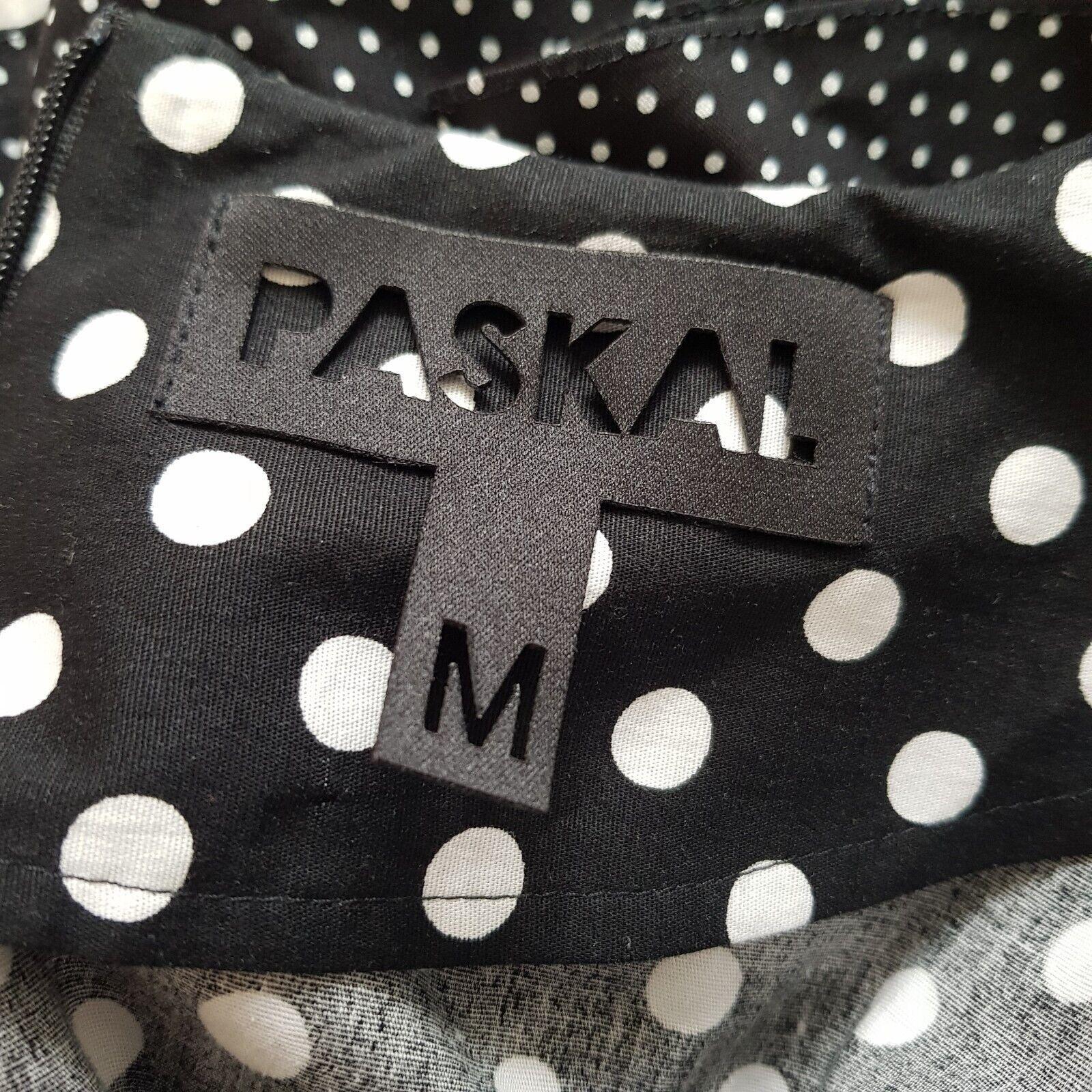 Paskal Black and White Polka Dot Ruffled Dress