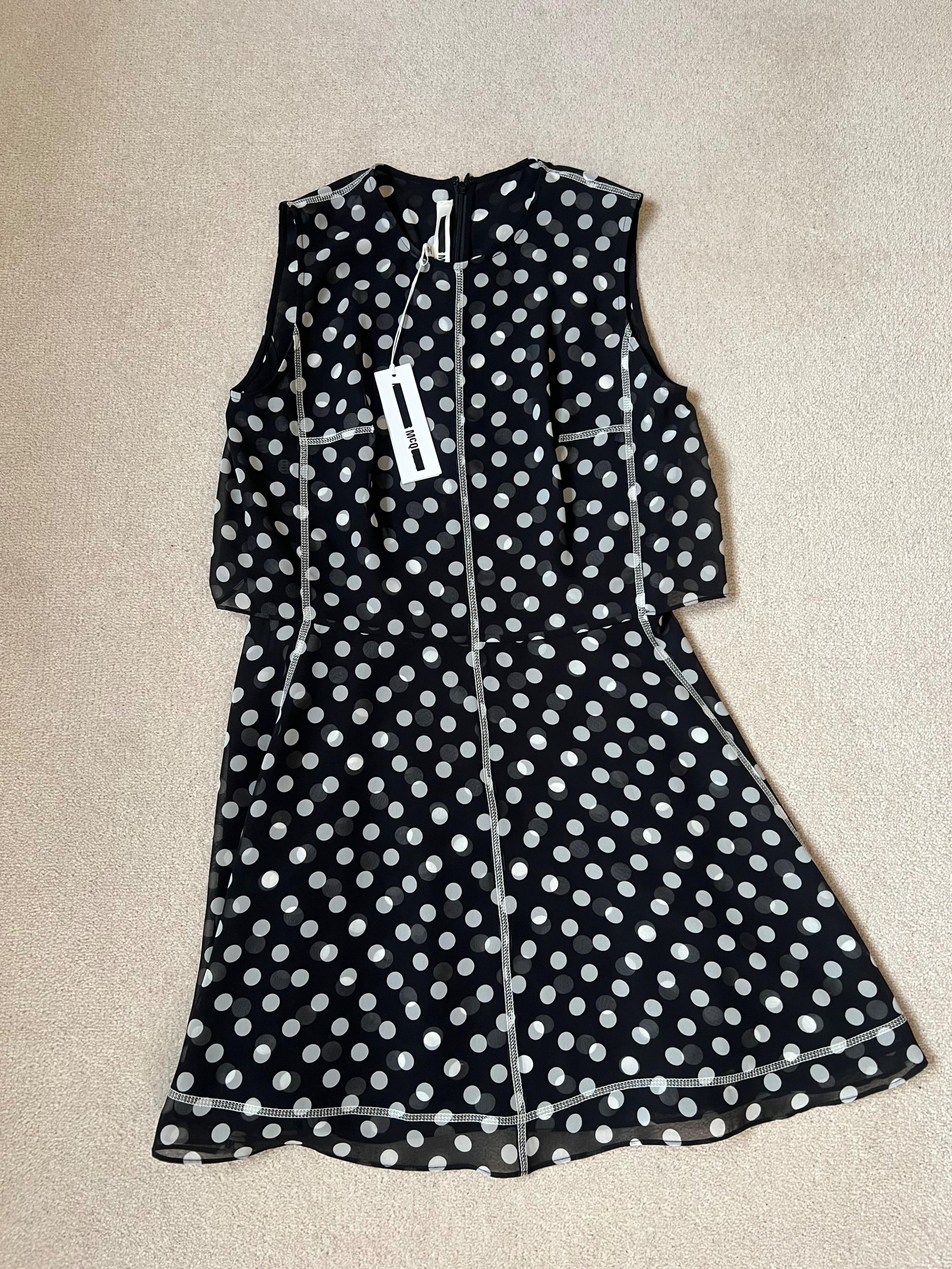 Sleeveless Polka-Dot Popover Dress