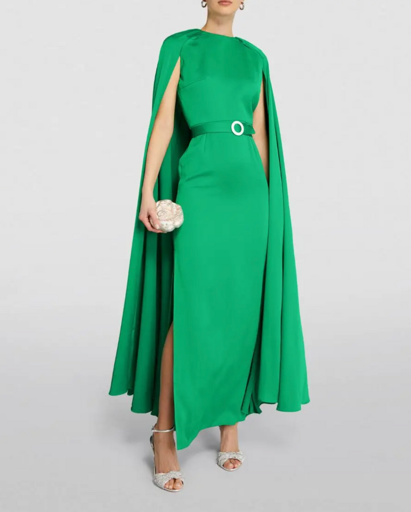 Edeline Lee Mercury Cape Gown