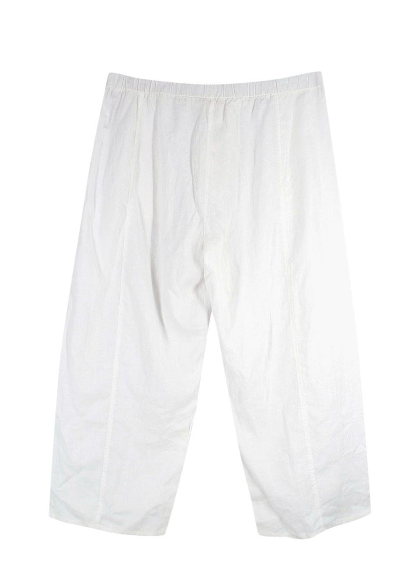 Eileen Fisher White Wide Leg Linen Trousers
