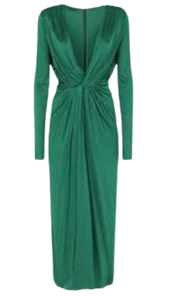 Emerald Draped Bodycon Dress