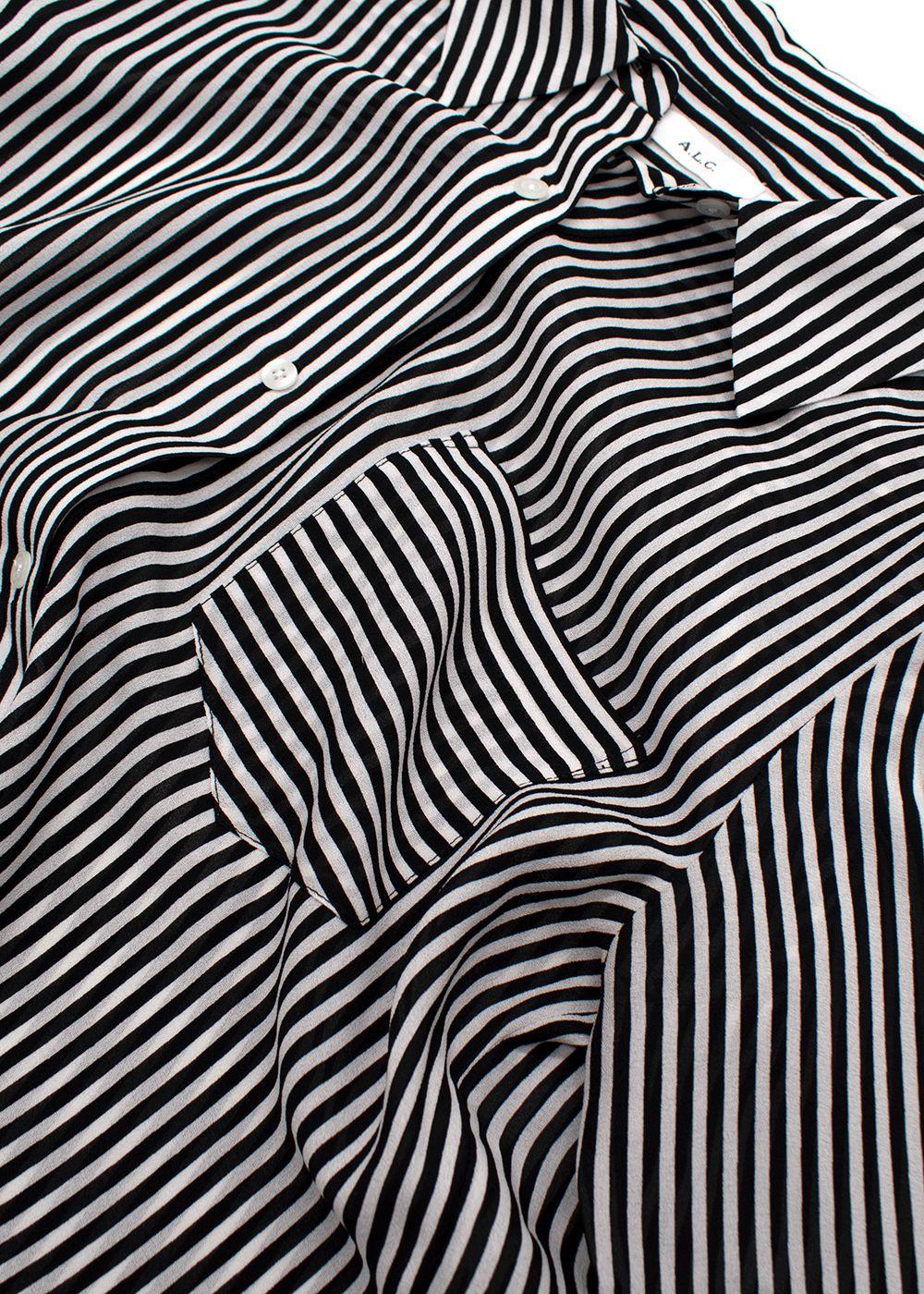 A.L.C Black and White Monochrome Stripe Trouser Set