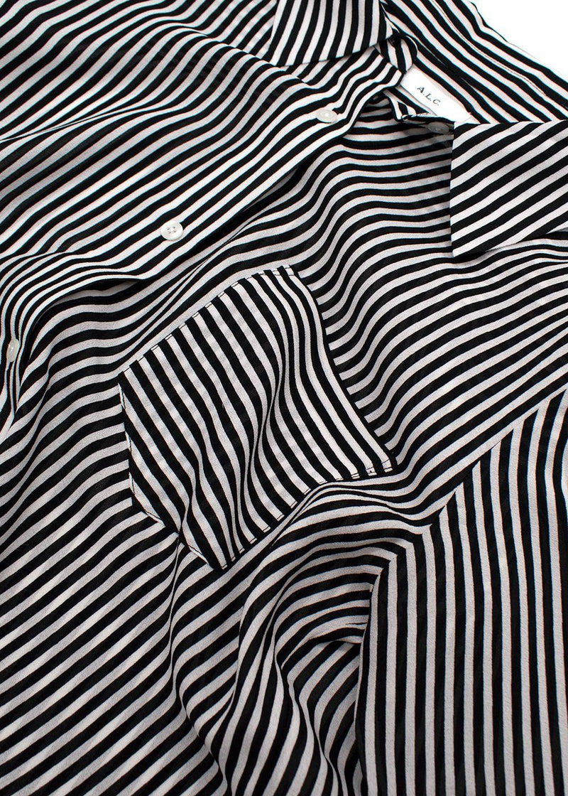 A.L.C Black and White Monochrome Stripe Trouser Set