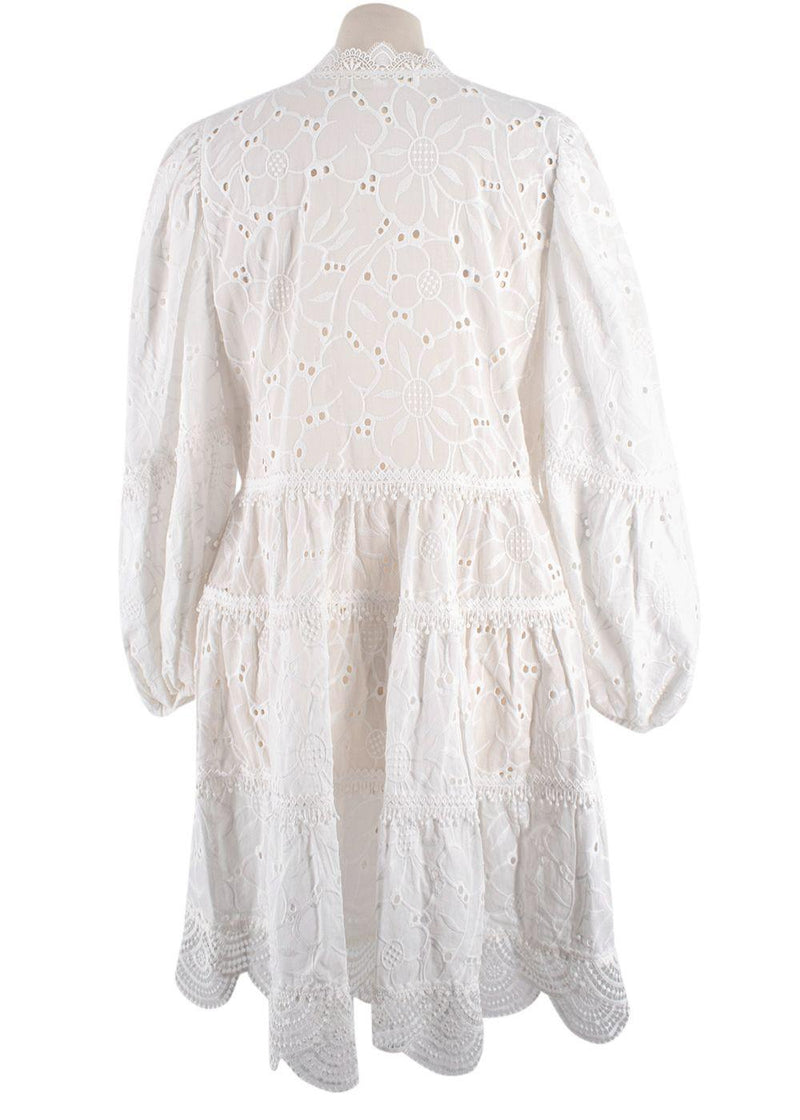 Waimari White Embroidered Mini Dress