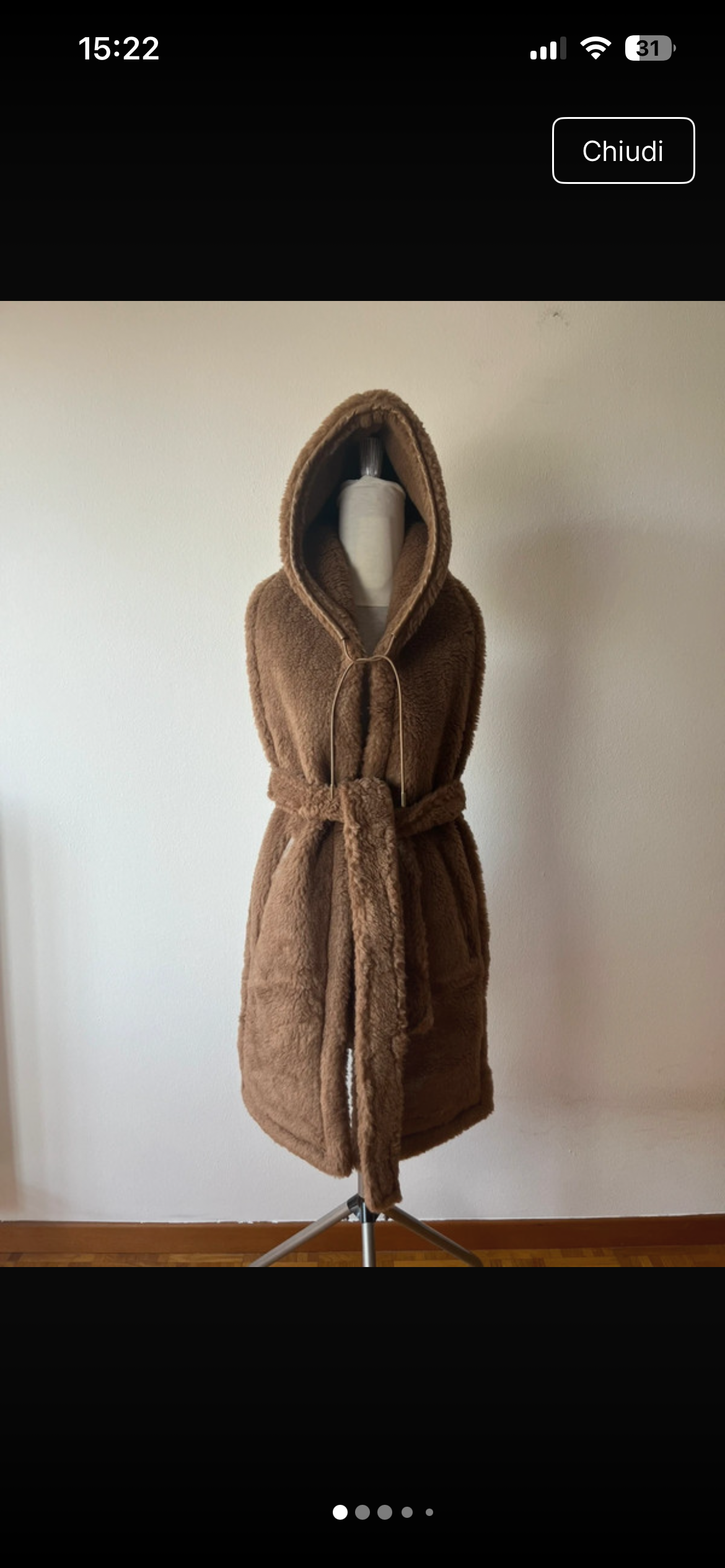MaxMara Alpaca Blend Hooded Stole Gilet