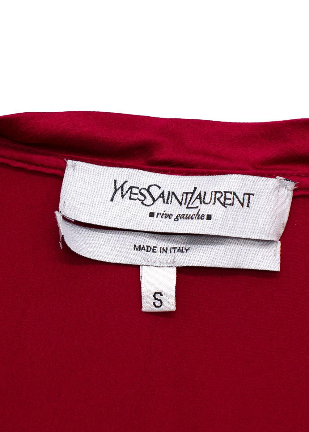 Yves Saint Laurent Ruby Red Silk T-Shirt