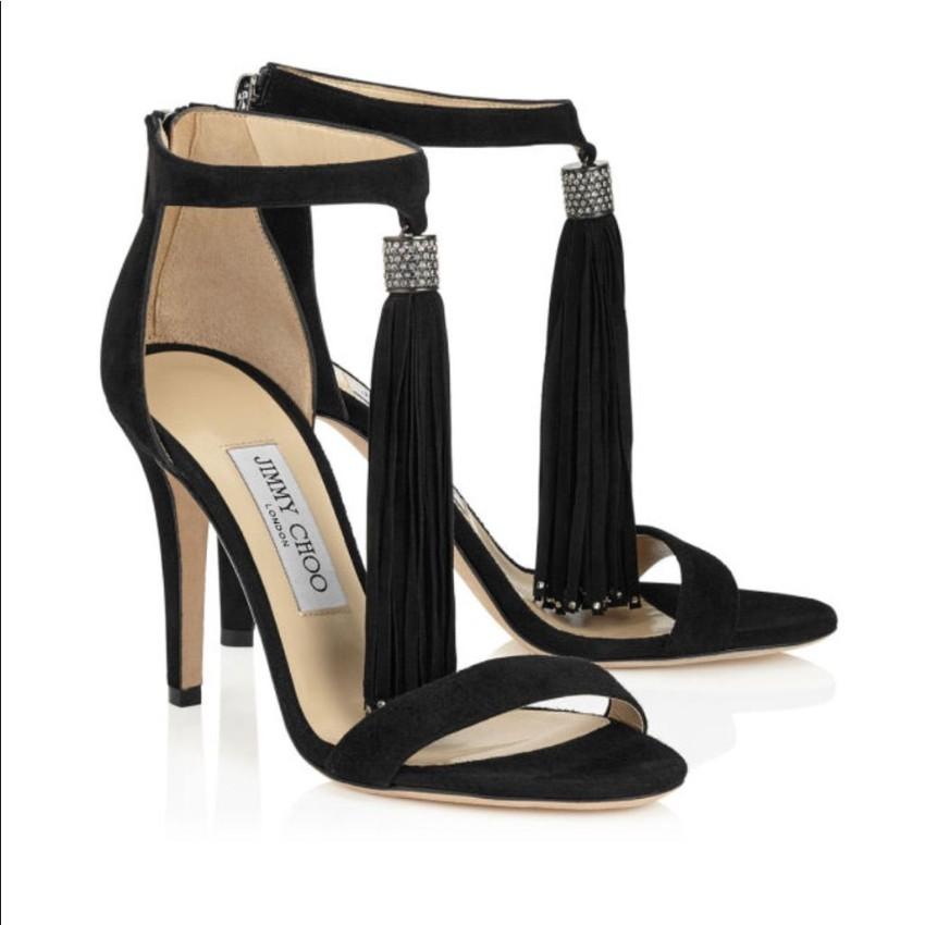 Jimmy Choo Viola crystal-embellished suede sandals
