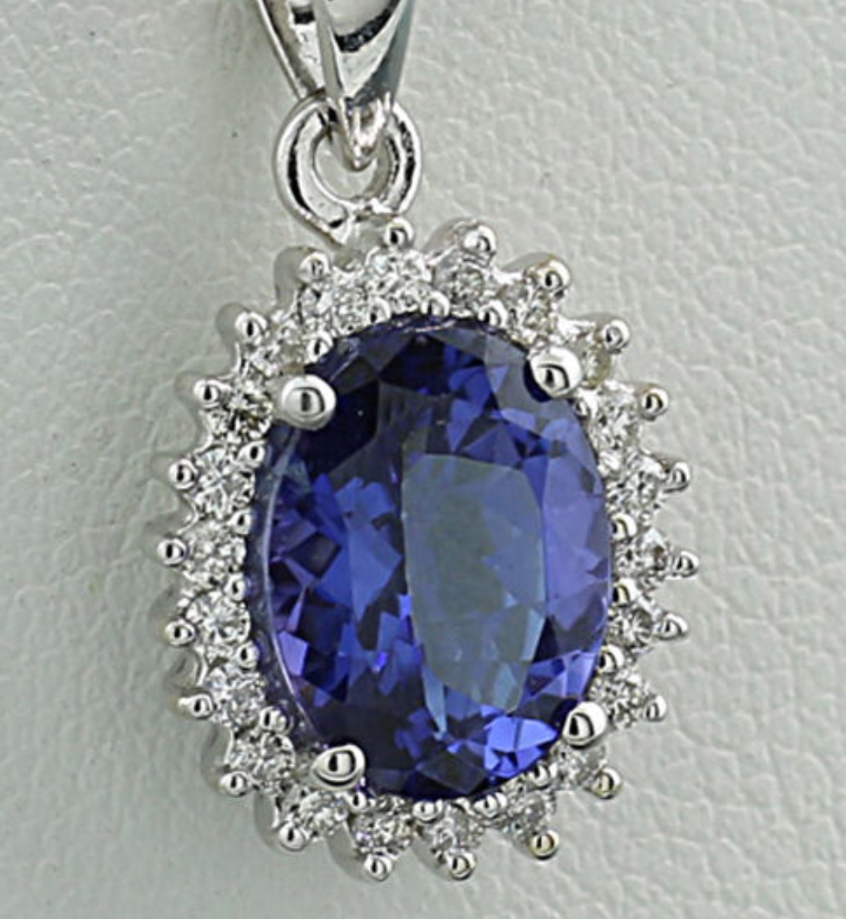 Bespoke 14kt White Gold Diamond & Tanzanite Pendant