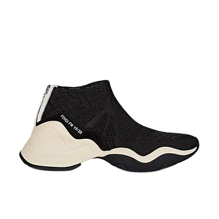 Fendi Women's Back-Zip Jacquard-Knit Sneakers