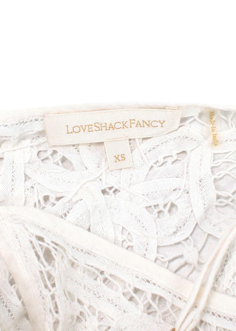 LoveShackFancy White Crochet Maxi Dress