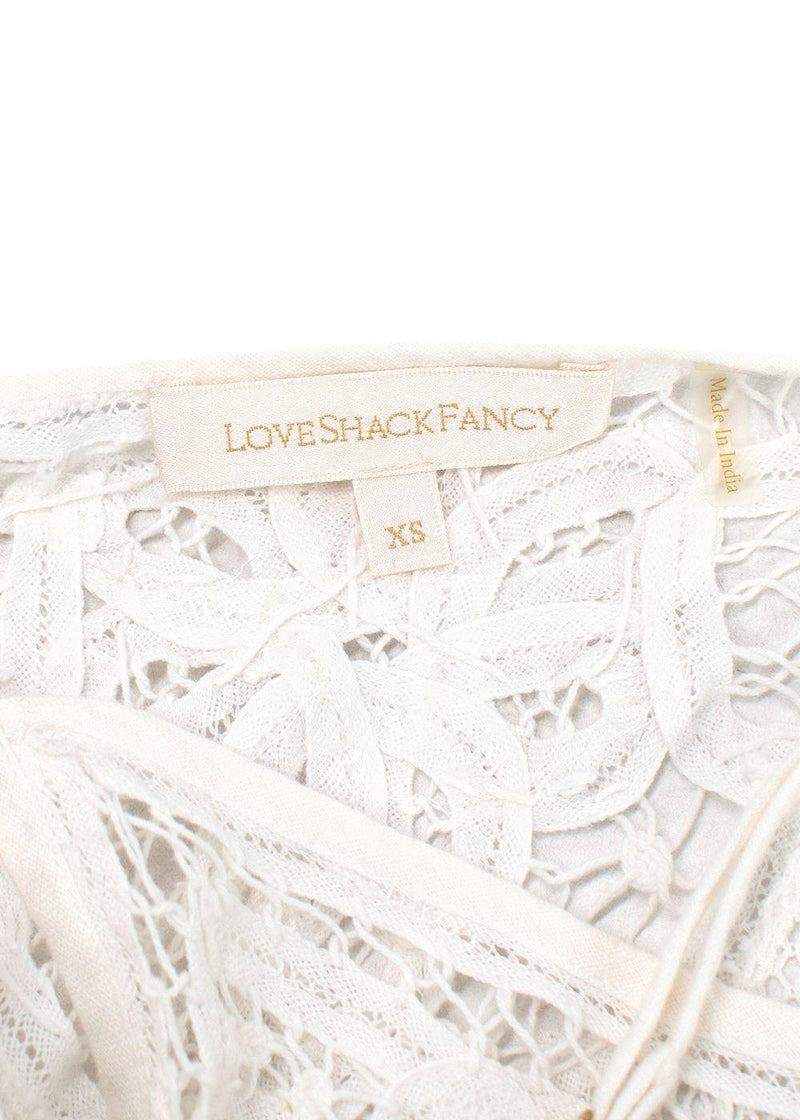 LoveShackFancy White Crochet Maxi Dress