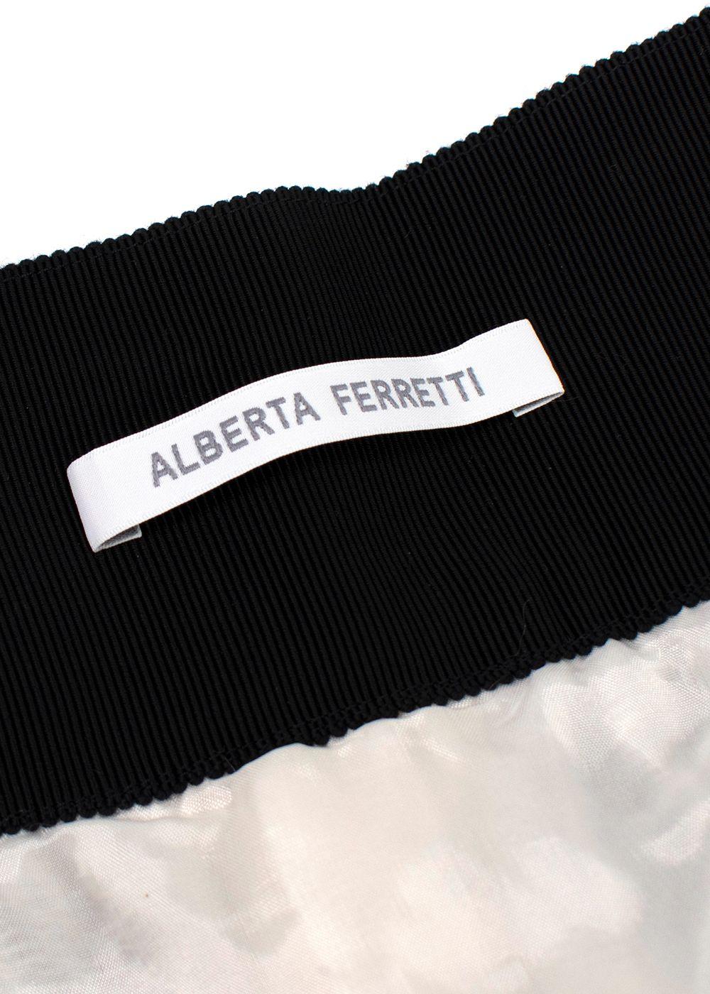 Alberta Ferretti White and Black Wool Skirt