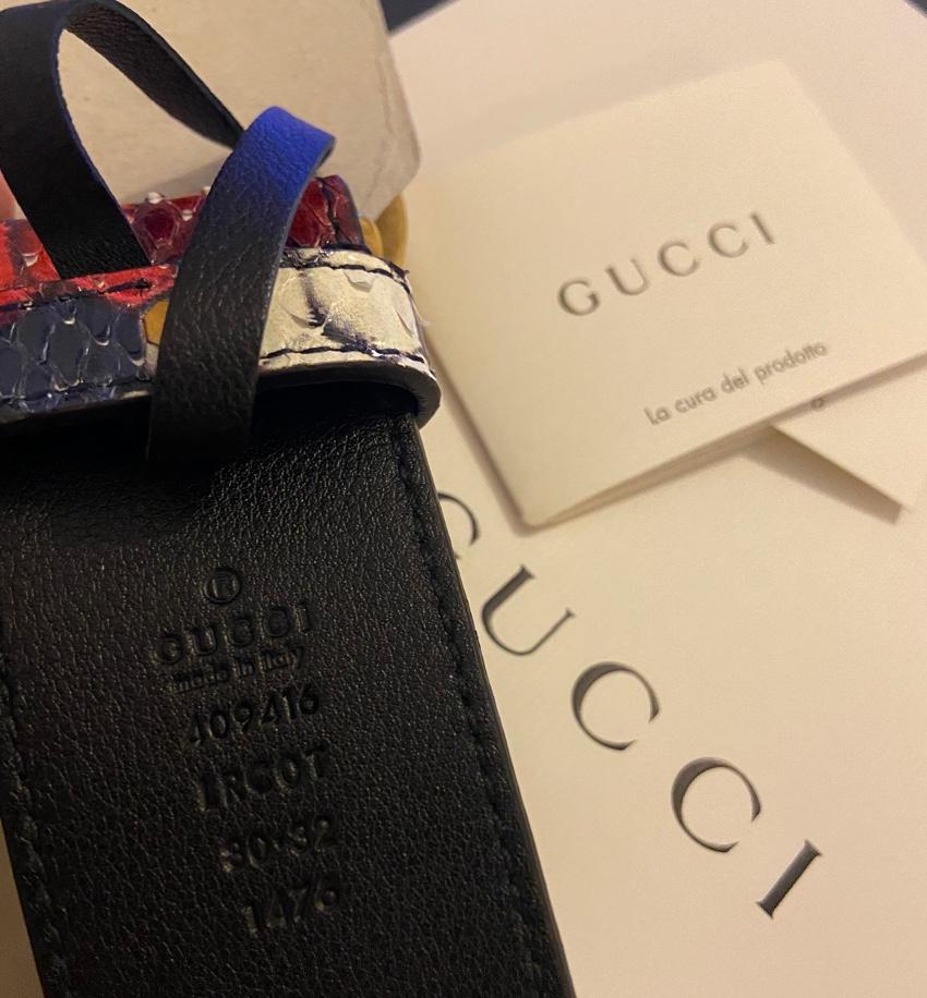 Gucci Python Belt with Double GG Buckle