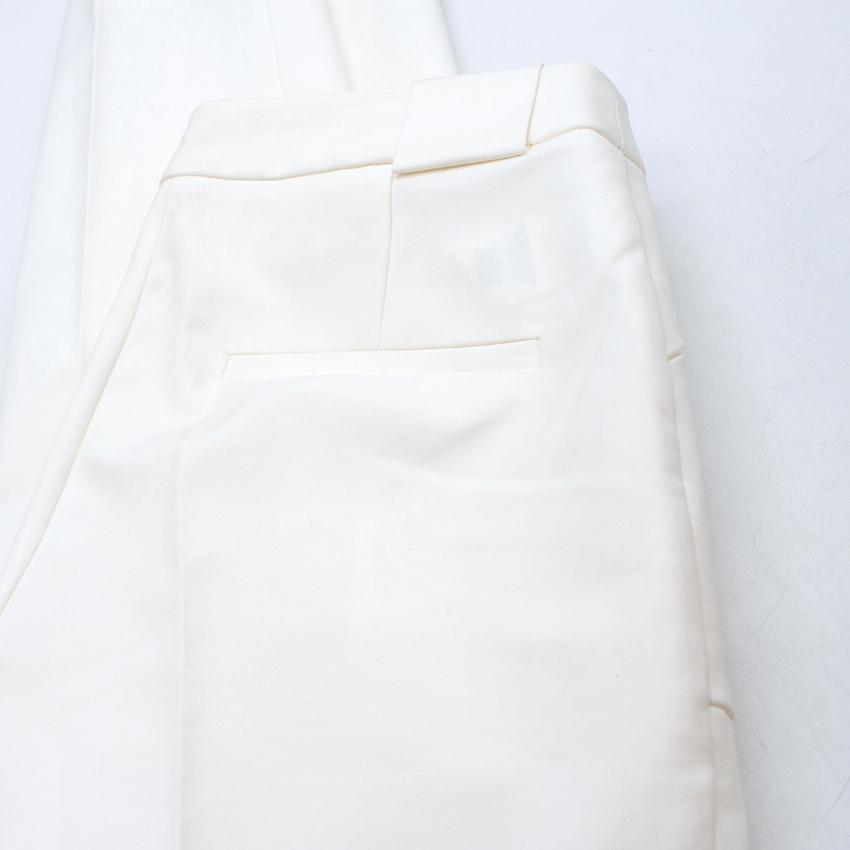 Michael Kors Off-White Tapered Slim-Leg Trousers