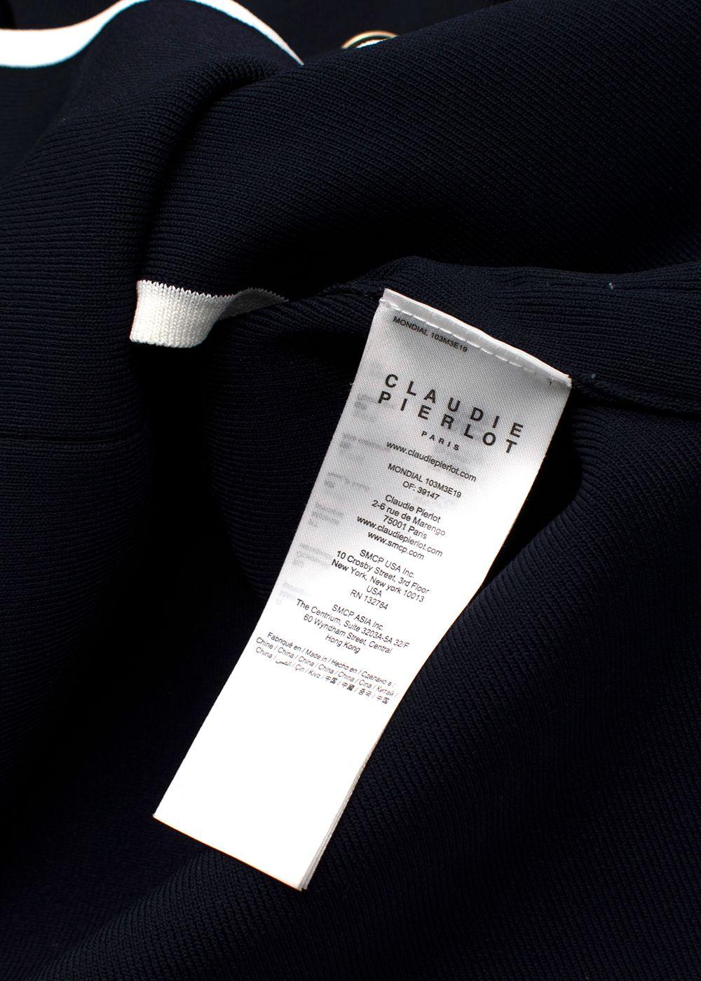 Claudie Pierlot Navy Double Breasted Knitted Blazer