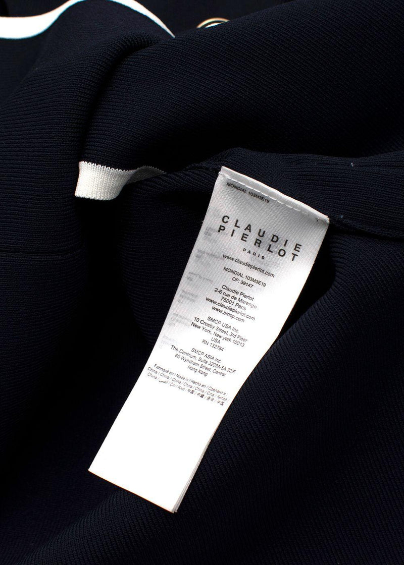 Claudie Pierlot Navy Double Breasted Knitted Blazer