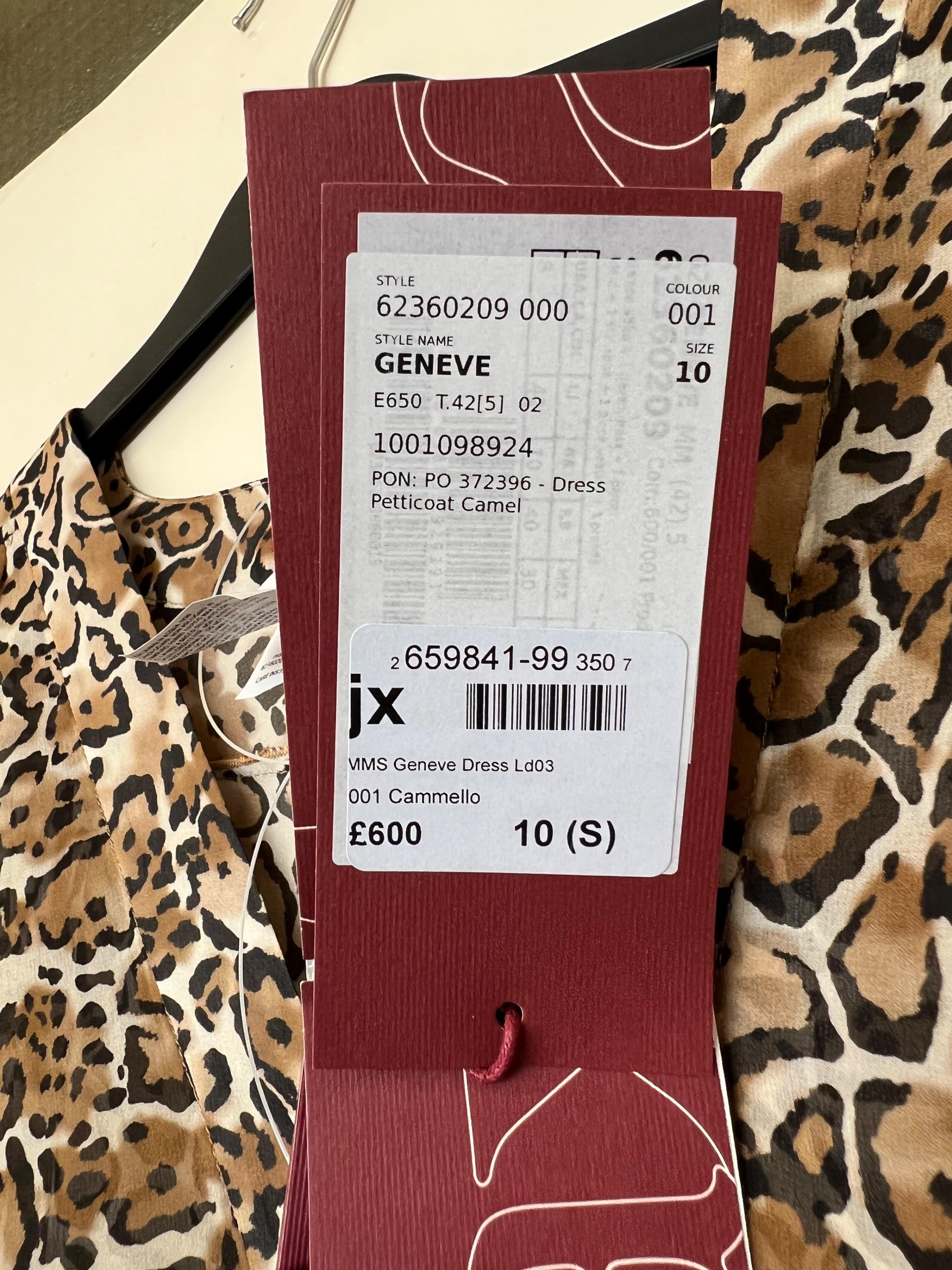 Geneve Leopard Silk Dress