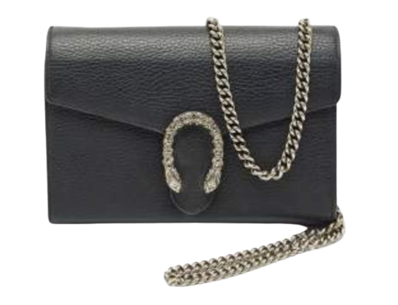 Gucci Black Leather Dionysus Crossbody Bag