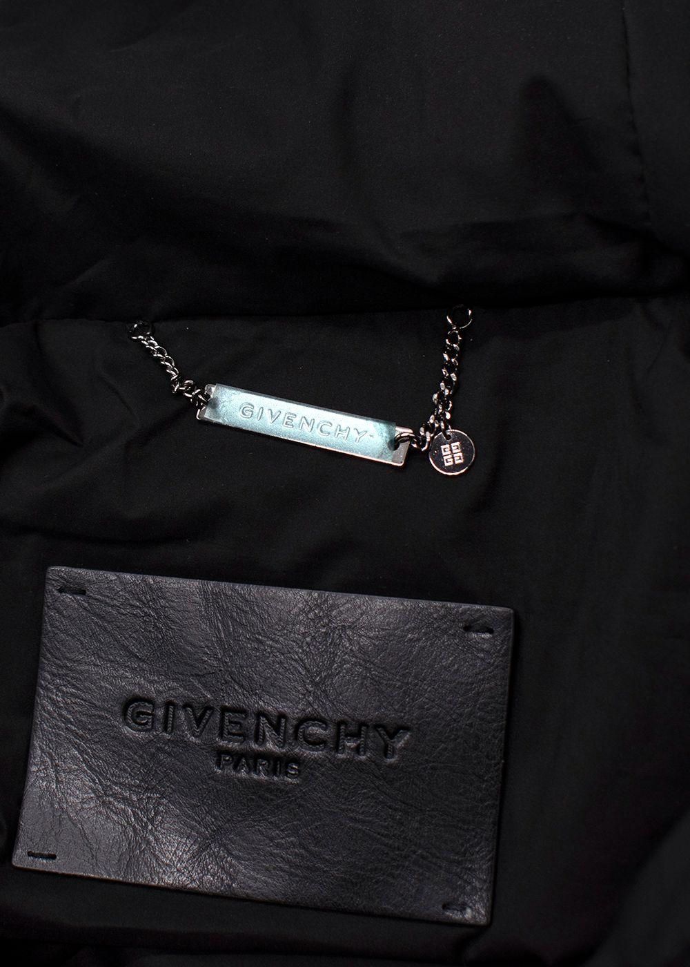 Givenchy Logo Black Sleeveless Hooded Puffer Jacket