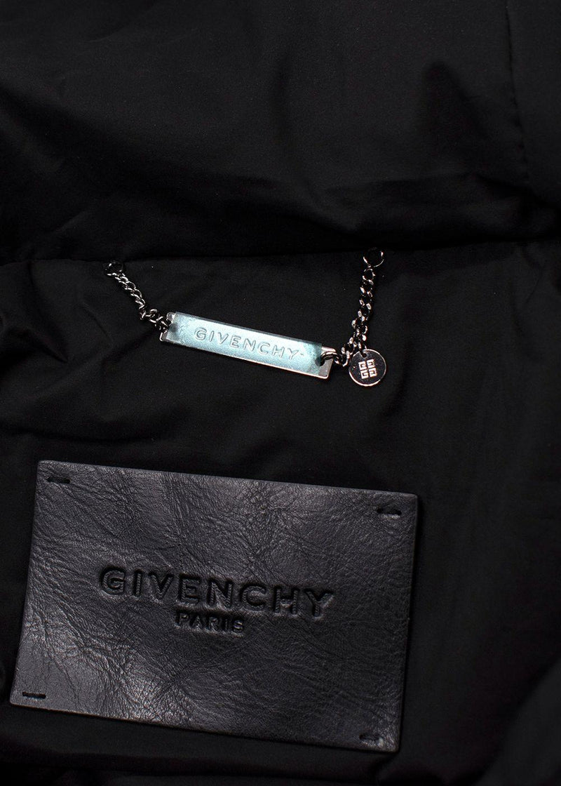 Givenchy Logo Black Sleeveless Hooded Puffer Jacket