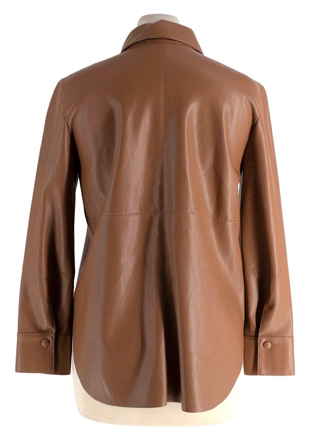 Nanushka Milk Chocolate Brown Faux Leather Shirt/Jacket