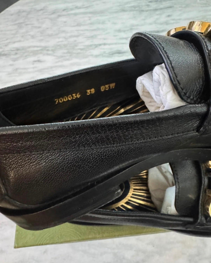 Gucci Black Leather Gucci Loafers