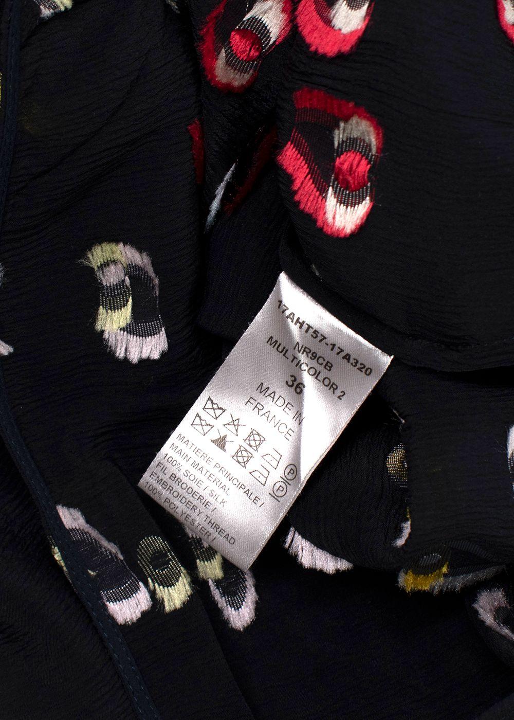 Chloe Black Bardot Embellished Silk Blouse