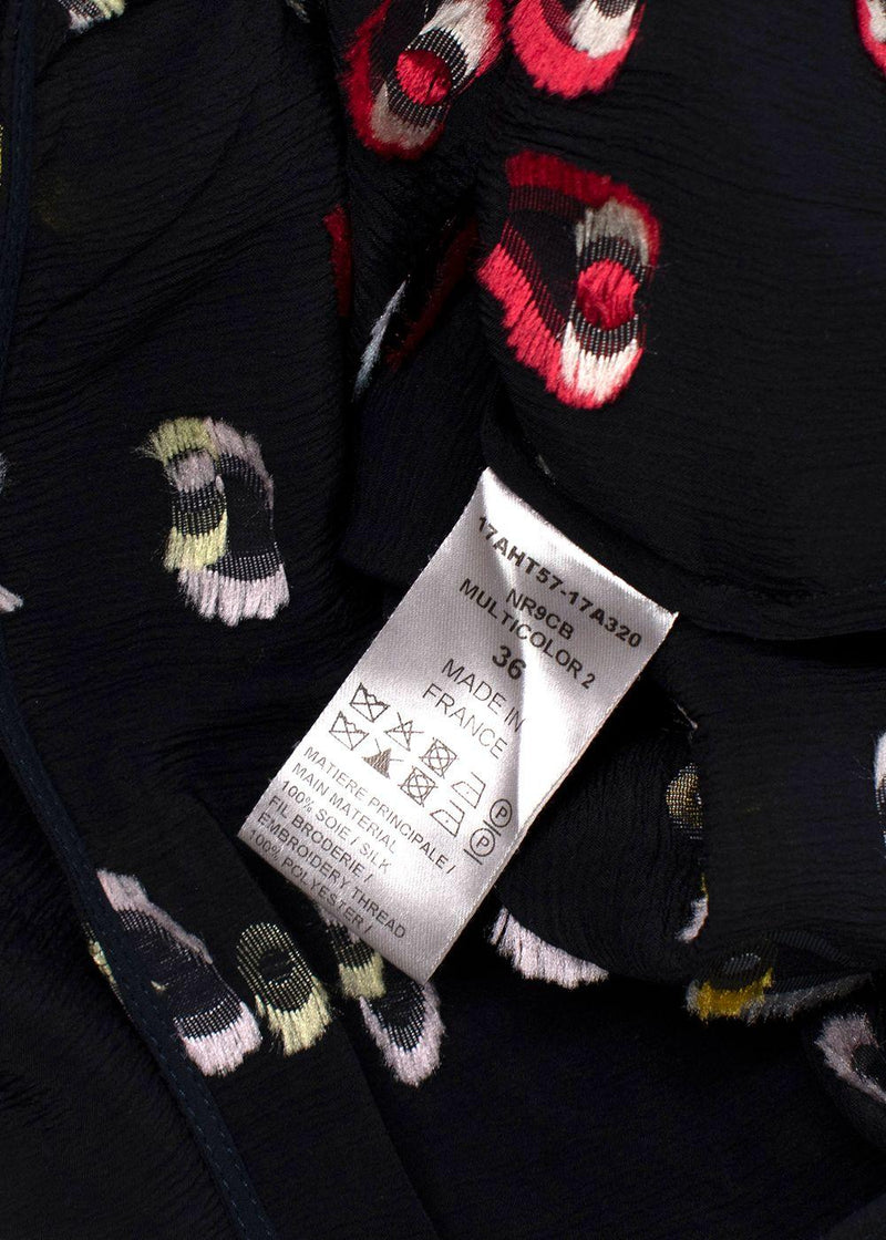 Chloe Black Bardot Embellished Silk Blouse