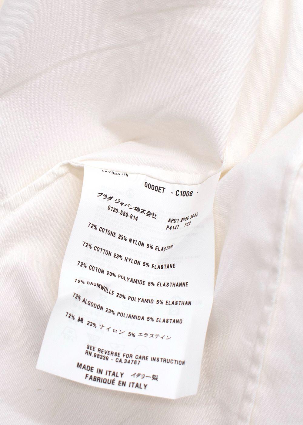 Prada Cream Short Sleeve Blouse