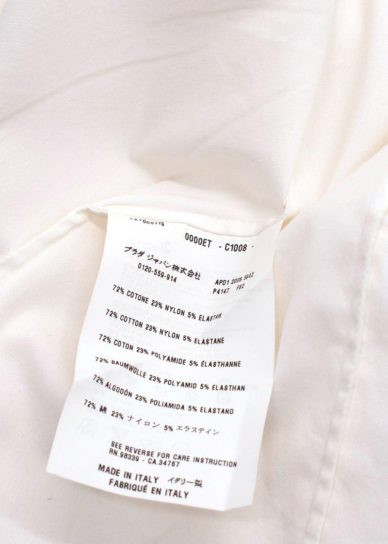 Prada Cream Short Sleeve Blouse