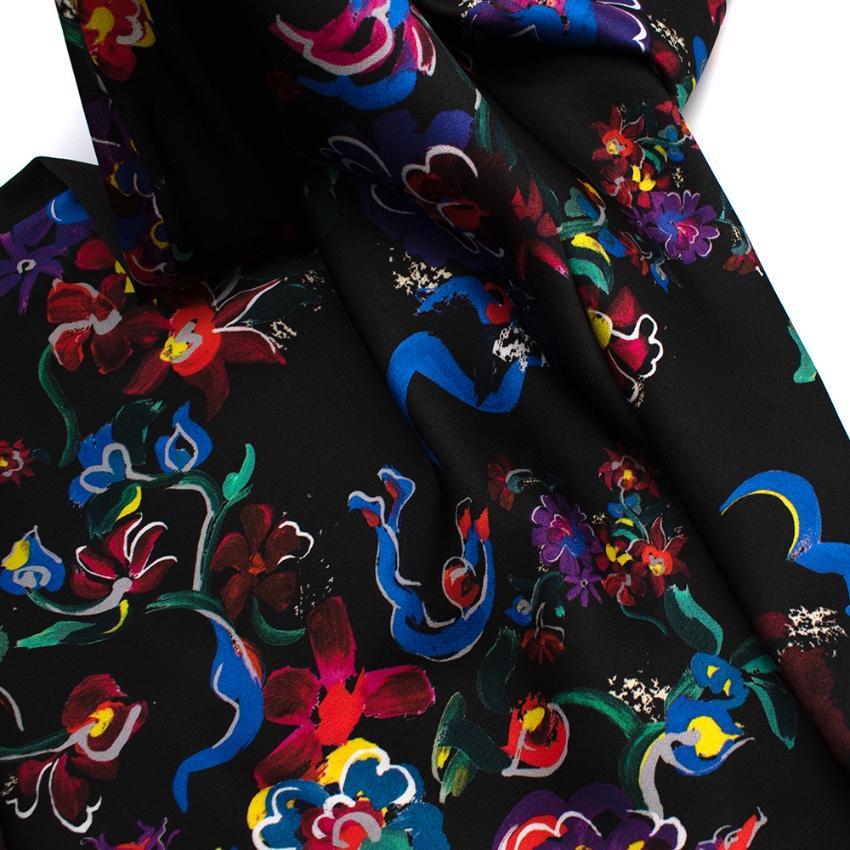 Maison Margiela Black Satin Sleeveless Floral Dress