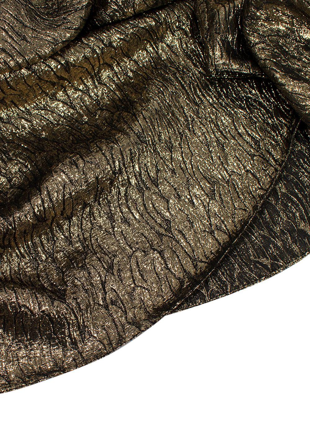 Saint Laurent Metallic Jacquard Silk Blouse