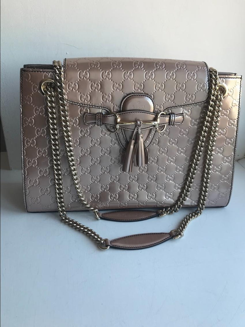 Gucci Guccissimo Emily Patent Leather Shoulder bag