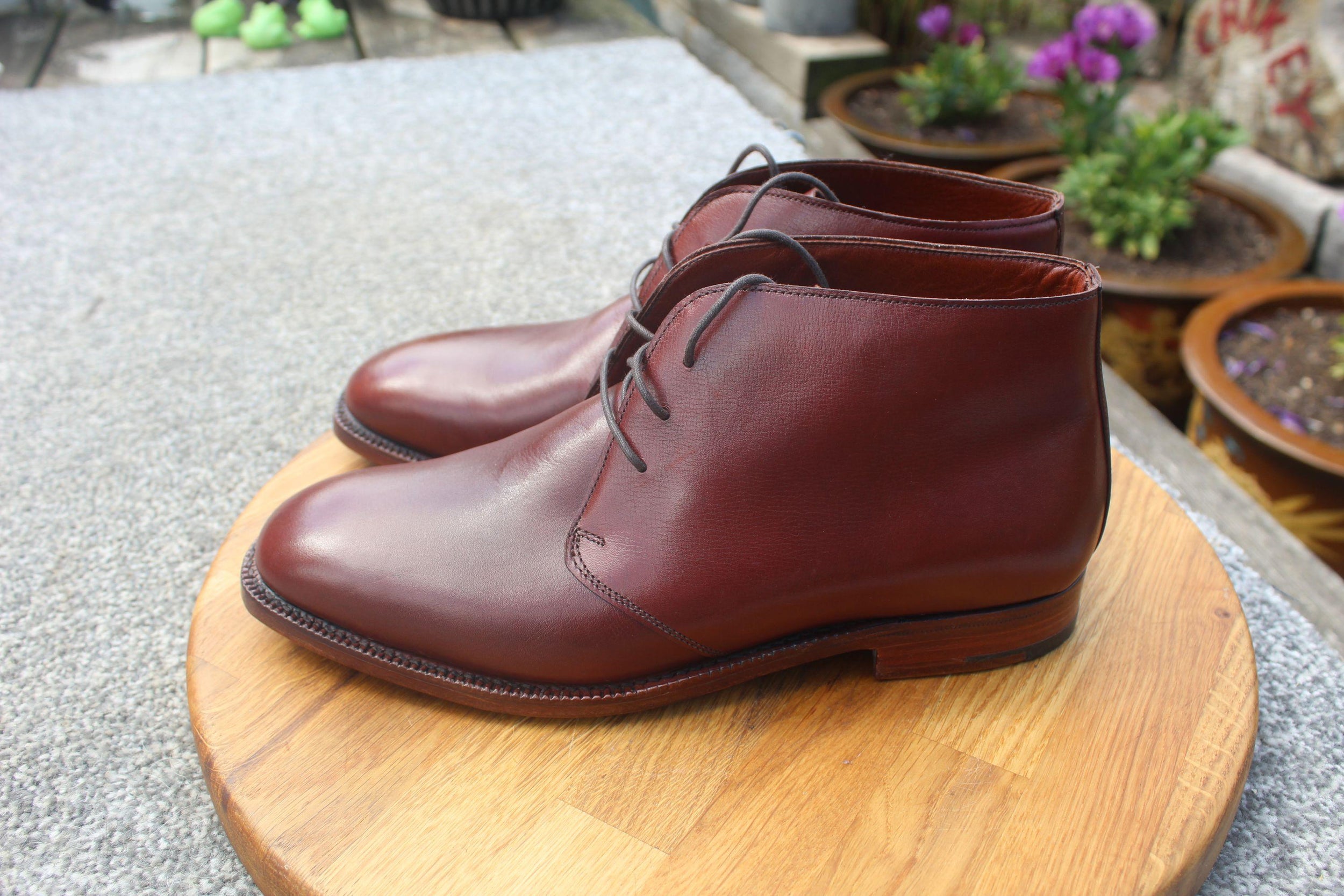 Sandalwood Leather Lace-Up Boots